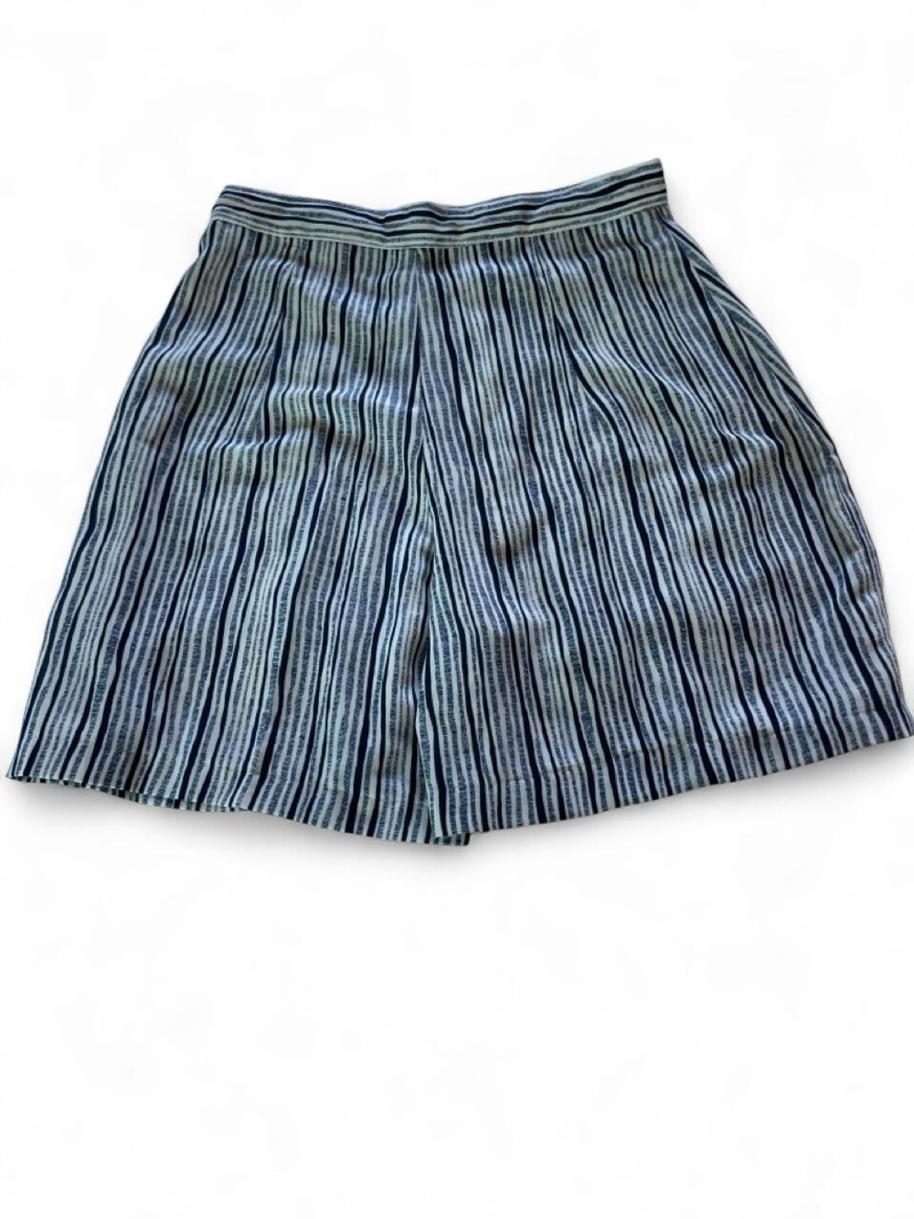 High-Waist Vertical Stripe Women's Shorts - Blue